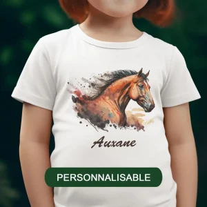 T-shirt enfant Tête de cheval personnalisable