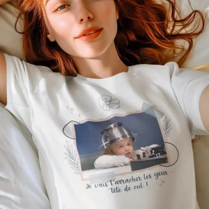 T-shirt femme Je vais t'arracher les yeux tête de cul