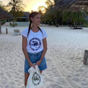 T Shirt Vintage Le Ptit Van à la plage Femme