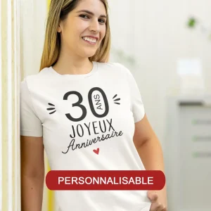 T-shirt femme Personnalisation âge Joyeux Anniversaire