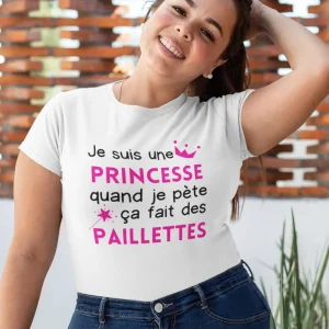 T-shirt femme Quand je pète ça fait des paillettes