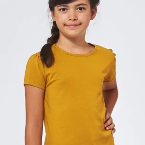 Le tee-shirt classique, droit en coton bio – Moutarde